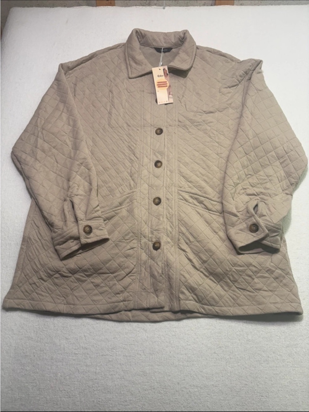 Dokotoo Quilted Jacket XL - Beige Barn Jacket Button Down Shacket - NWT